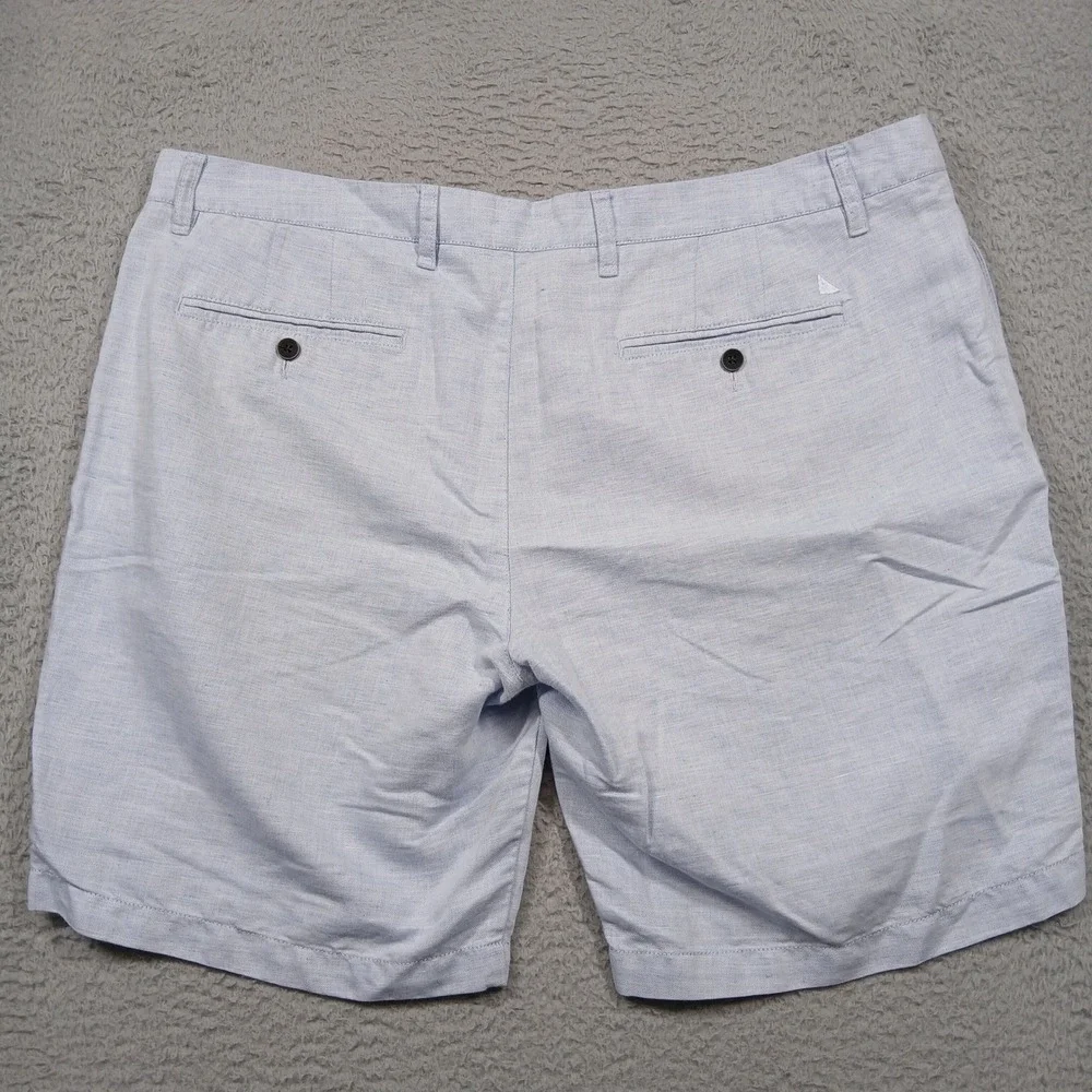 UNTUCKit Linen Blend Shorts Men's 42 Light‎ Blue Chino Casual Summer Flat Front